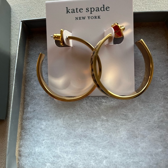 NWT Kate Spade Leopard Hoop earrings - Picture 5 of 7